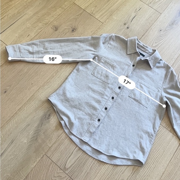 Jenni Kayne Button Down Tan Shirt Double Pocket Cotton Button-up - Picture 8 of 11